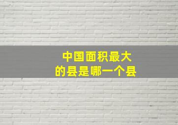 中国面积最大的县是哪一个县