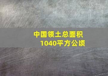 中国领土总面积1040平方公顷