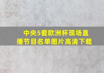 中央5套欧洲杯现场直播节目名单图片高清下载