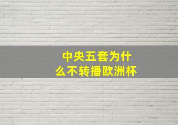 中央五套为什么不转播欧洲杯