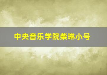 中央音乐学院柴琳小号