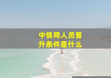 中情局人员晋升条件是什么