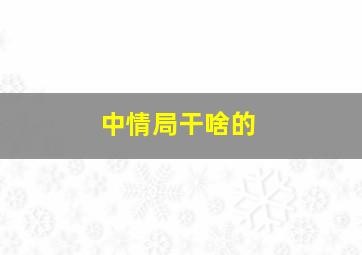 中情局干啥的