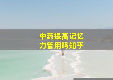 中药提高记忆力管用吗知乎