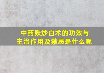 中药麸炒白术的功效与主治作用及禁忌是什么呢