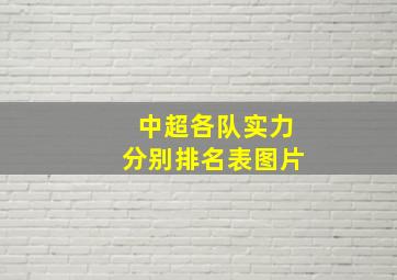 中超各队实力分别排名表图片