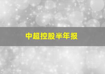 中超控股半年报