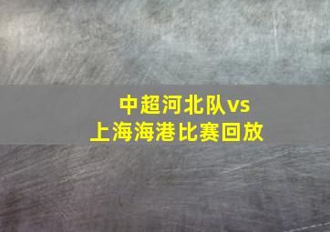 中超河北队vs上海海港比赛回放