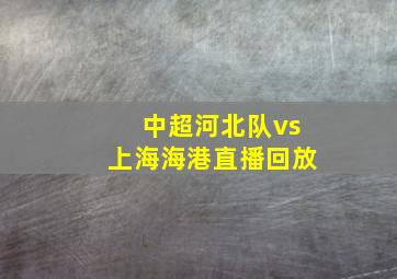 中超河北队vs上海海港直播回放