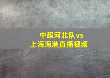 中超河北队vs上海海港直播视频