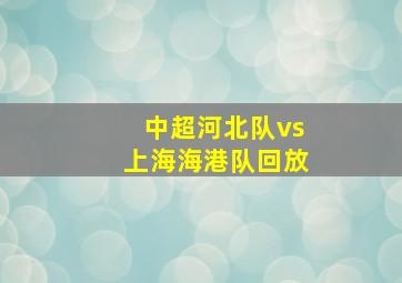 中超河北队vs上海海港队回放