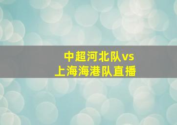 中超河北队vs上海海港队直播