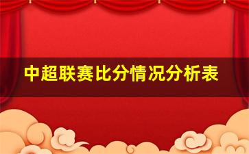 中超联赛比分情况分析表