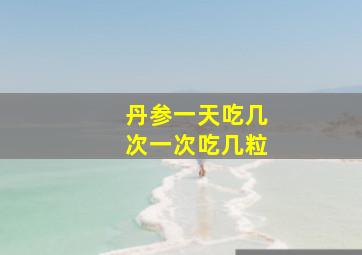 丹参一天吃几次一次吃几粒