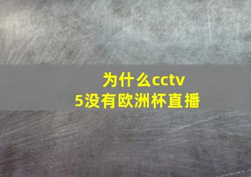 为什么cctv5没有欧洲杯直播