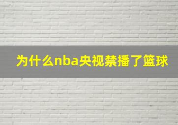 为什么nba央视禁播了篮球