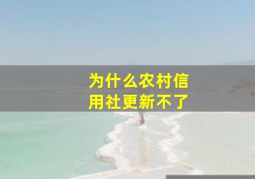 为什么农村信用社更新不了