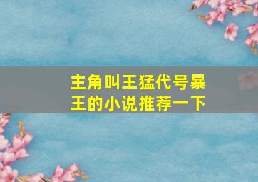 主角叫王猛代号暴王的小说推荐一下