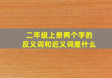 二年级上册两个字的反义词和近义词是什么