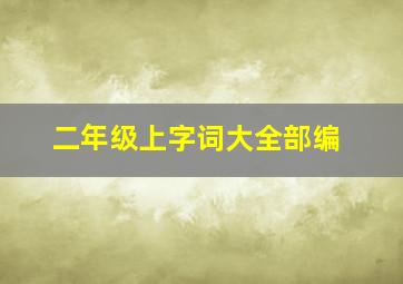 二年级上字词大全部编