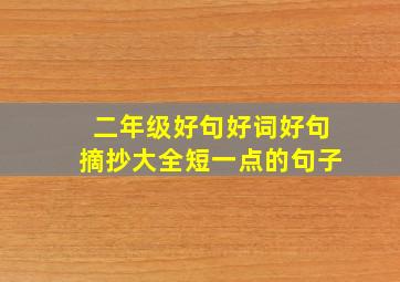 二年级好句好词好句摘抄大全短一点的句子