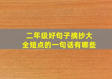 二年级好句子摘抄大全短点的一句话有哪些