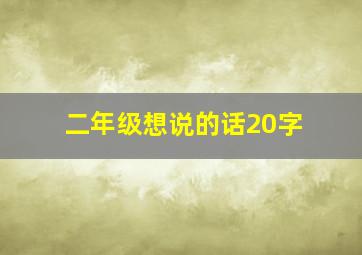 二年级想说的话20字