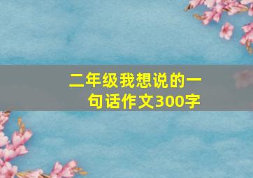 二年级我想说的一句话作文300字