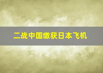 二战中国缴获日本飞机