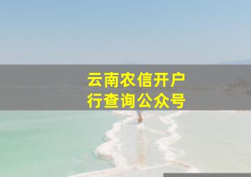 云南农信开户行查询公众号