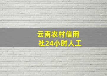 云南农村信用社24小时人工