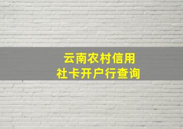 云南农村信用社卡开户行查询