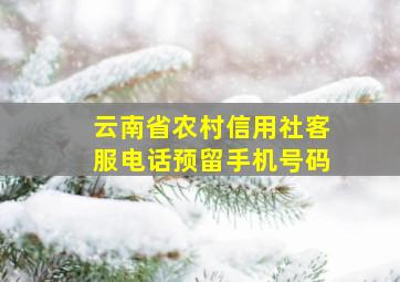 云南省农村信用社客服电话预留手机号码