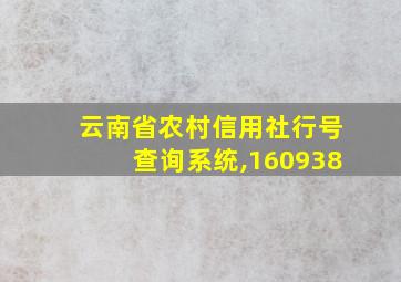 云南省农村信用社行号查询系统,160938