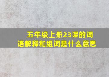 五年级上册23课的词语解释和组词是什么意思