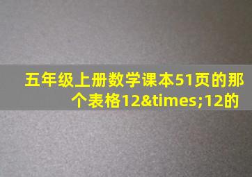 五年级上册数学课本51页的那个表格12×12的