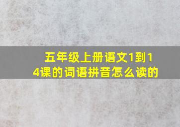 五年级上册语文1到14课的词语拼音怎么读的