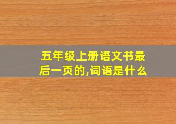 五年级上册语文书最后一页的,词语是什么