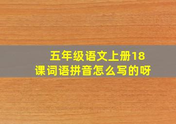 五年级语文上册18课词语拼音怎么写的呀