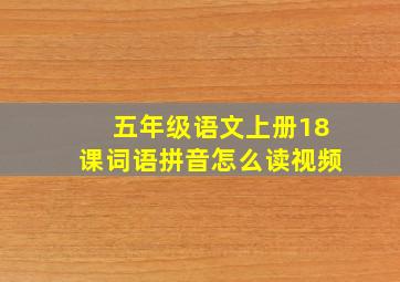 五年级语文上册18课词语拼音怎么读视频