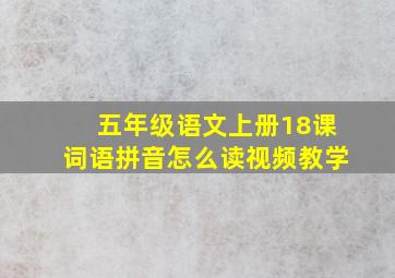 五年级语文上册18课词语拼音怎么读视频教学