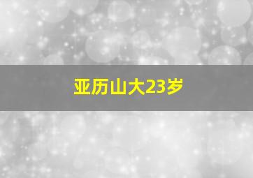 亚历山大23岁