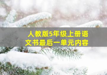 人教版5年级上册语文书最后一单元内容