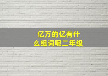 亿万的亿有什么组词呢二年级