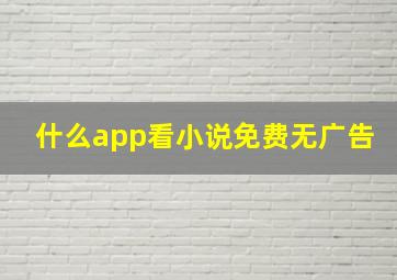 什么app看小说免费无广告