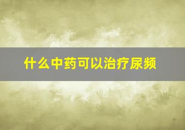 什么中药可以治疗尿频