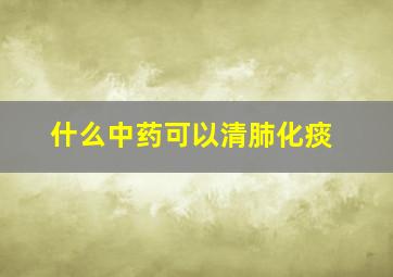 什么中药可以清肺化痰