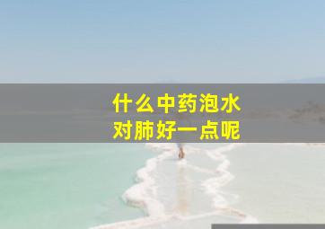 什么中药泡水对肺好一点呢