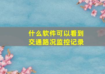 什么软件可以看到交通路况监控记录