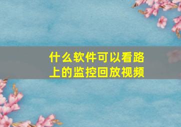 什么软件可以看路上的监控回放视频